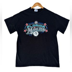 Vtg Miami Florida Marlins 2003 National League Champions Mens Black T Shirt Sz M